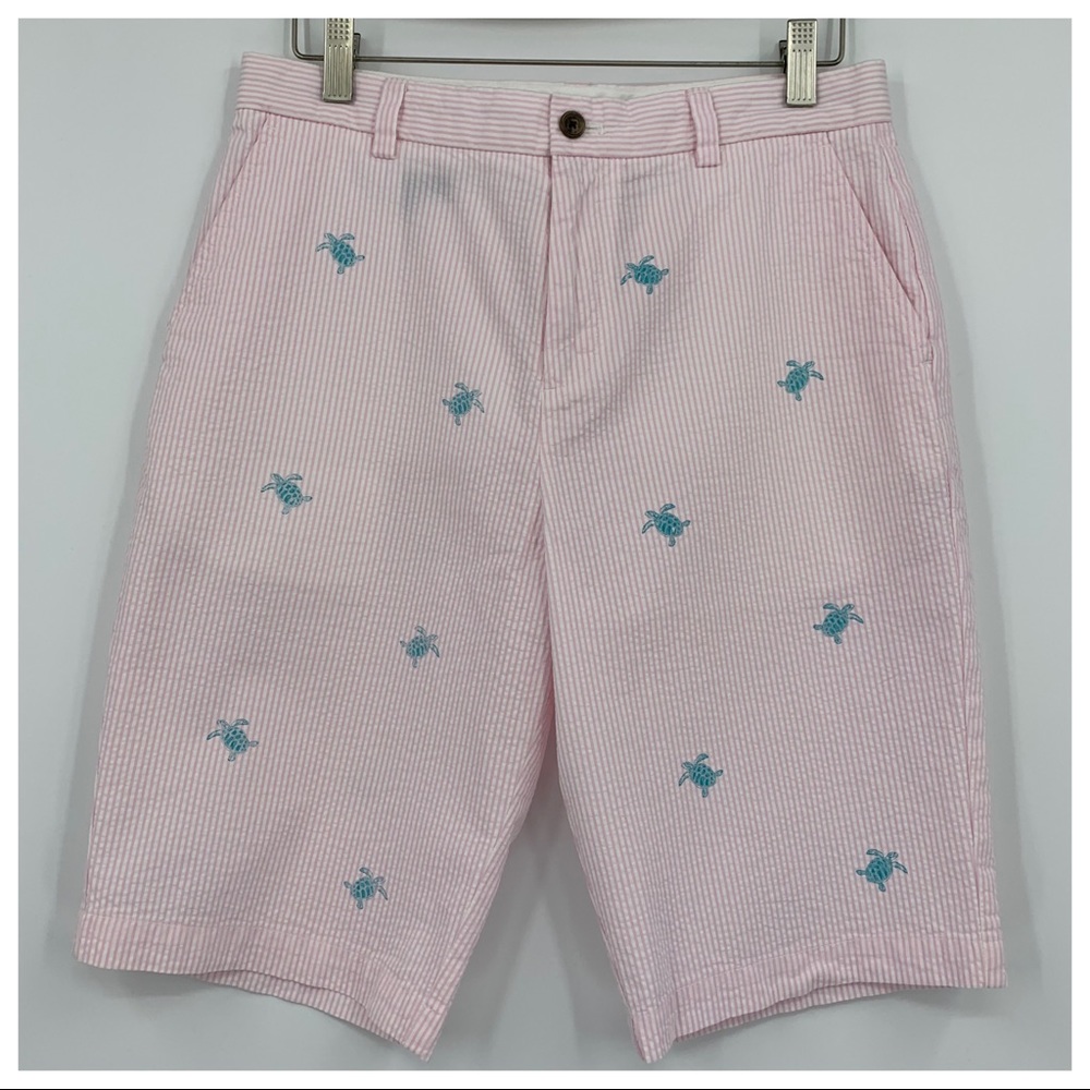 EUC Brooks Brothers Seersucker Turtle Shorts SZ 18